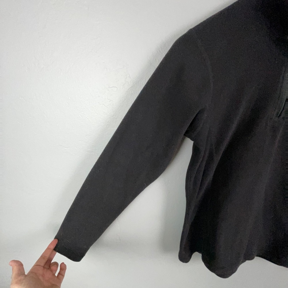 Helly Hansen Fleece Sweater Women M Black Quarter Zip Logo Hike Outdoor Polartec - Picture 3 of 12